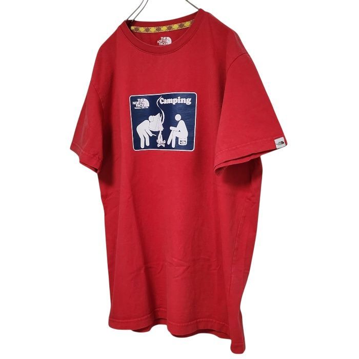 ノースフェイス THE NORTH FACE Tシャツ 半袖Tシャツ メンズ L 赤