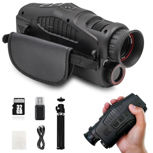 [Brand New] Night Vision, Monocular Type, 1080P Image Quality, 1.5 inch TFT Screen, 10X Digital Zoom, 5-Level Infrared Adjustable, Infrared Telephoto Recording, Shooting, 32GB SD Card with Tripod, Japanese Instruction Manual, 4ffa8dc8