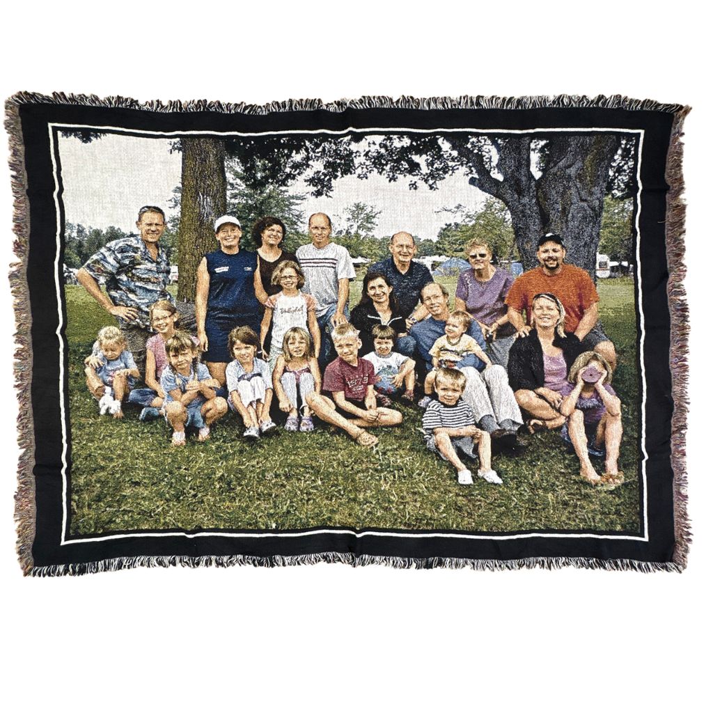 vintageラグ ブランケット マルチカバー タペストリー USA製 フォト ピクチャー 集合写真 人物 Rug Blanket Picture 2779