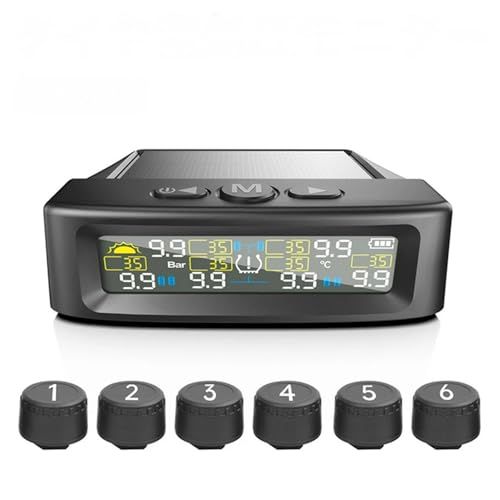 ソーラー充電 トラック用空気圧センサー tpms ６輪車用タイヤ空気圧モニター リアルタイム音声警告 速い漏出警報 遅い漏出警報 高圧警報 高温警報 センサーの欠陥警報 簡単取り付け 防水機能 日本語説明書 [並行輸入品]kk