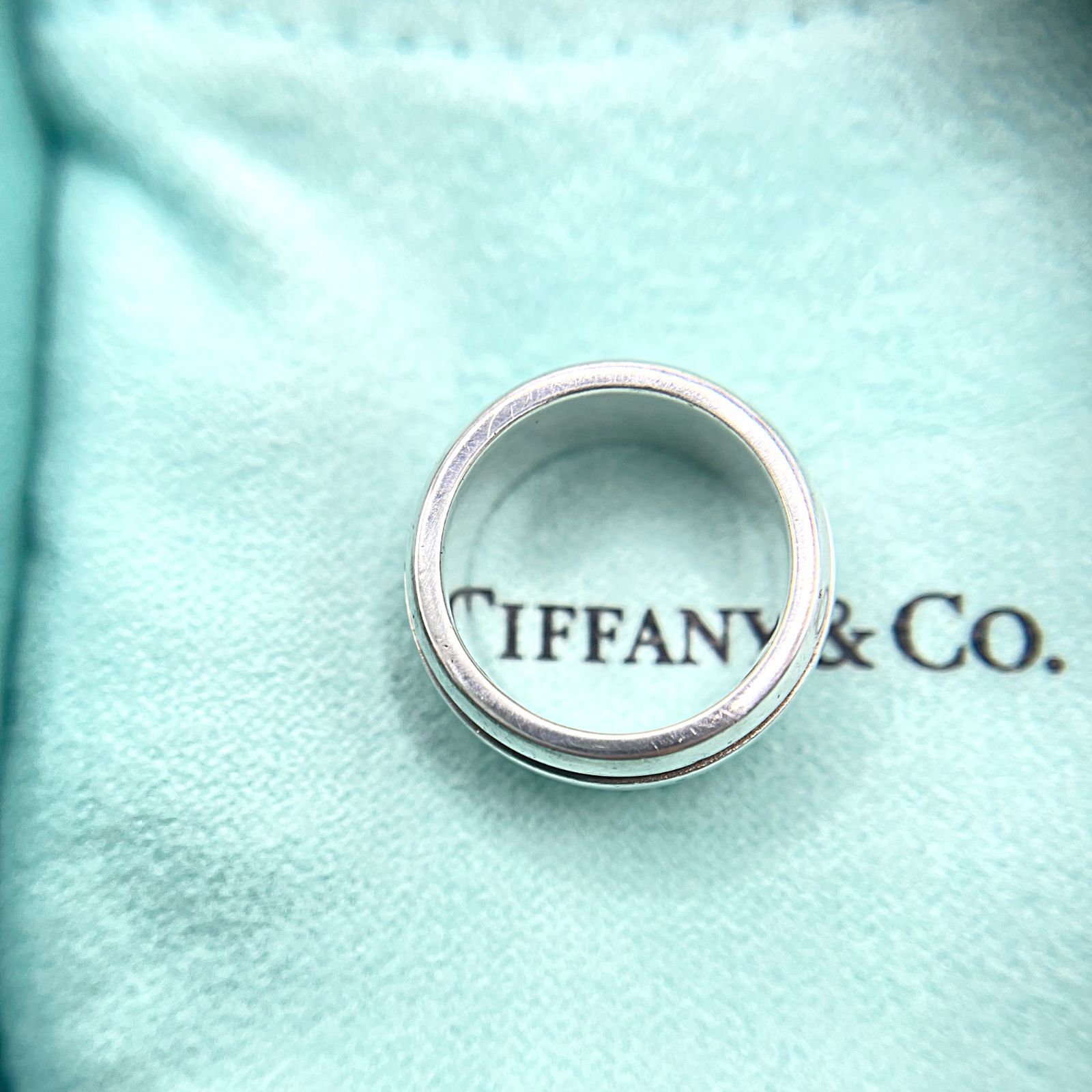 【美品】TIFFANY リング 指輪 シルバー グルーブ 7号 シンプル ライン 7号から8号 ティファニー グルーブド ダブルライン リング 指輪