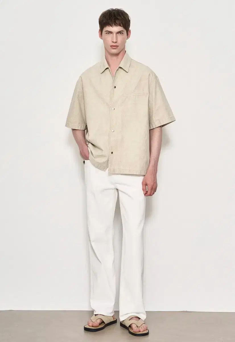 TIME HOMME 25ss ウォッシュド ハーフ スリーブ シャツ 95 サイズ