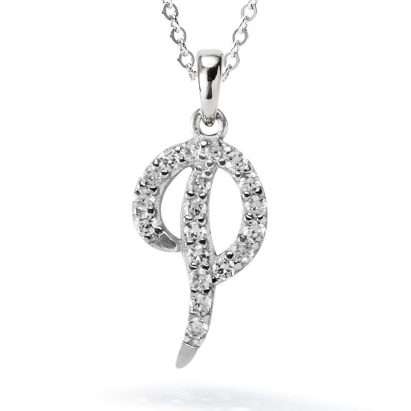[Gift from New York] イニシャル ネックレス P アルファベット レディース プラチナ 加工 シルバー925 金属アレルギー対応 女性 プレゼント