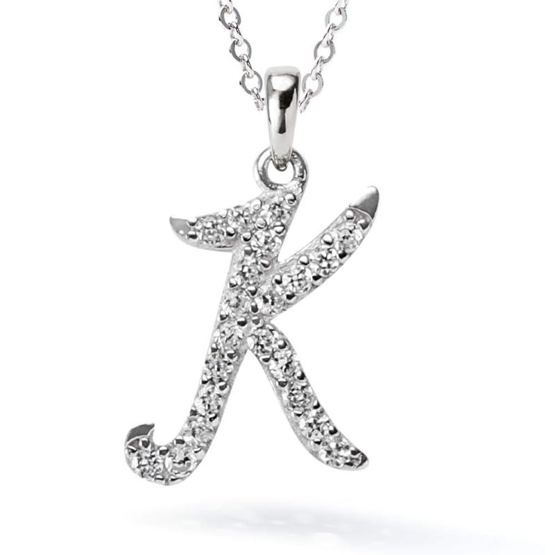 [Gift from New York] イニシャル ネックレス K アルファベット レディース プラチナ 加工 シルバー925 金属アレルギー対応 女性 プレゼント