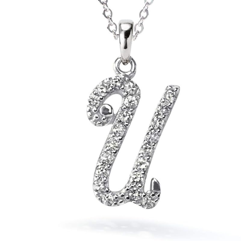 [Gift from New York] イニシャル ネックレス U アルファベット レディース プラチナ 加工 シルバー925 金属アレルギー対応 女性 プレゼント