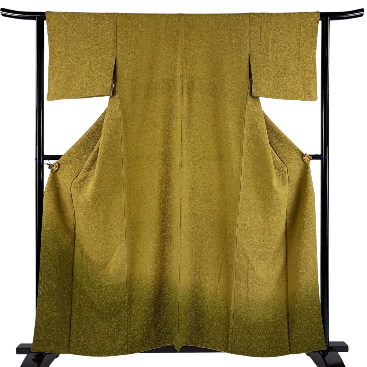 【美品】 付下げ 身丈155.5cm 裄丈62.5cm S 袷 地紋 幾何学模様 ぼかし 黄土色 正絹 秀品 【中古】 7,040円