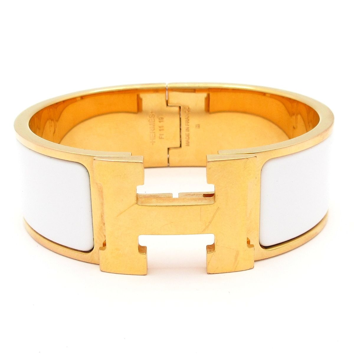 HERMES(エルメス) バングル クリック・クラックH ゴールド×白