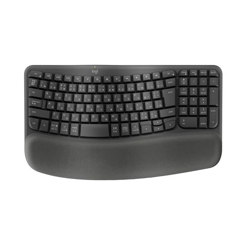 ☆新品☆ロジクール WAVE KEYS K820 疲れにくい エルゴノミックキーボード Bluetooth Logi Bolt 日本語配列 ワイヤレスキーボード ワイヤレス 無線 テンキー パームレスト Windows Mac Chrome Android グ