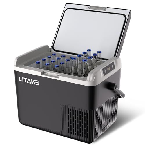 ☆新品☆Litake(リテーク) 車載冷蔵庫 18L ポータブル冷蔵庫 急速冷凍 -20℃?20℃ 45W省エネ 静音 3WAY電源対応 DC12V/24V AC100V 車載冷蔵冷凍庫 車載家庭両用 トラック 車中泊 キャンプ アウトドア 現場 ブラック G