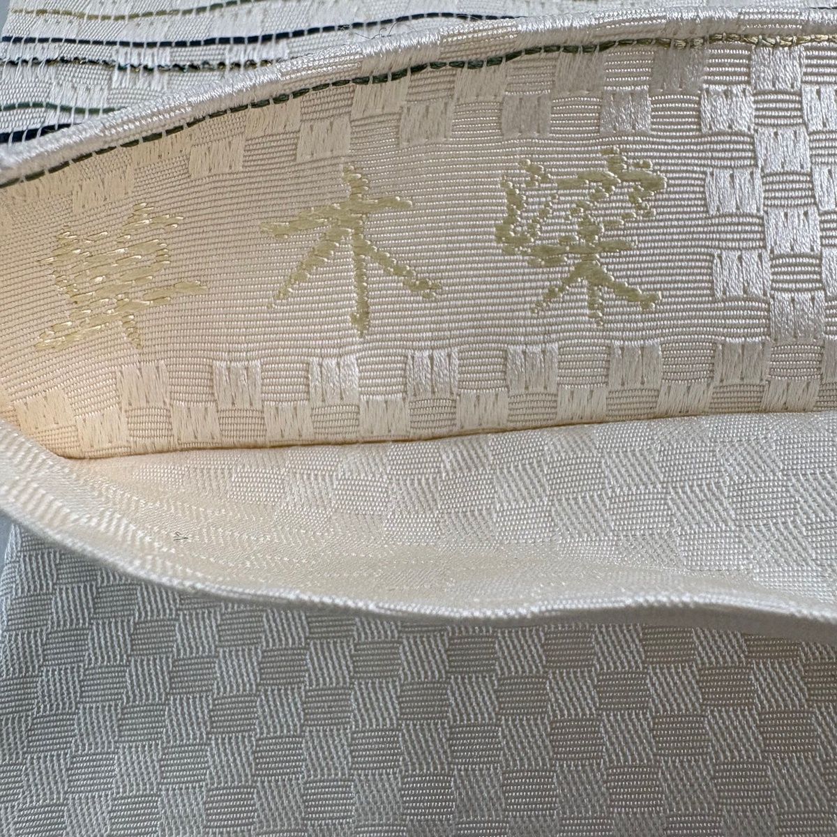 袋帯 秀品 幾何学 箔 クリーム 六通 正絹 【中古】 - メルカリ