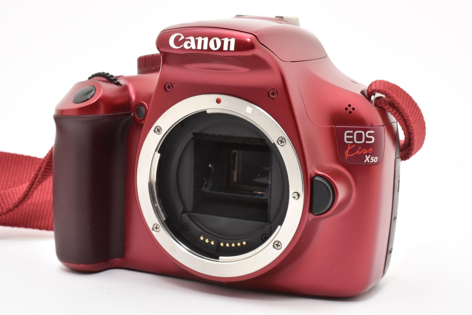キヤノン CANON EOS KISS X50 レッド ボディ☆ショット回数6500回