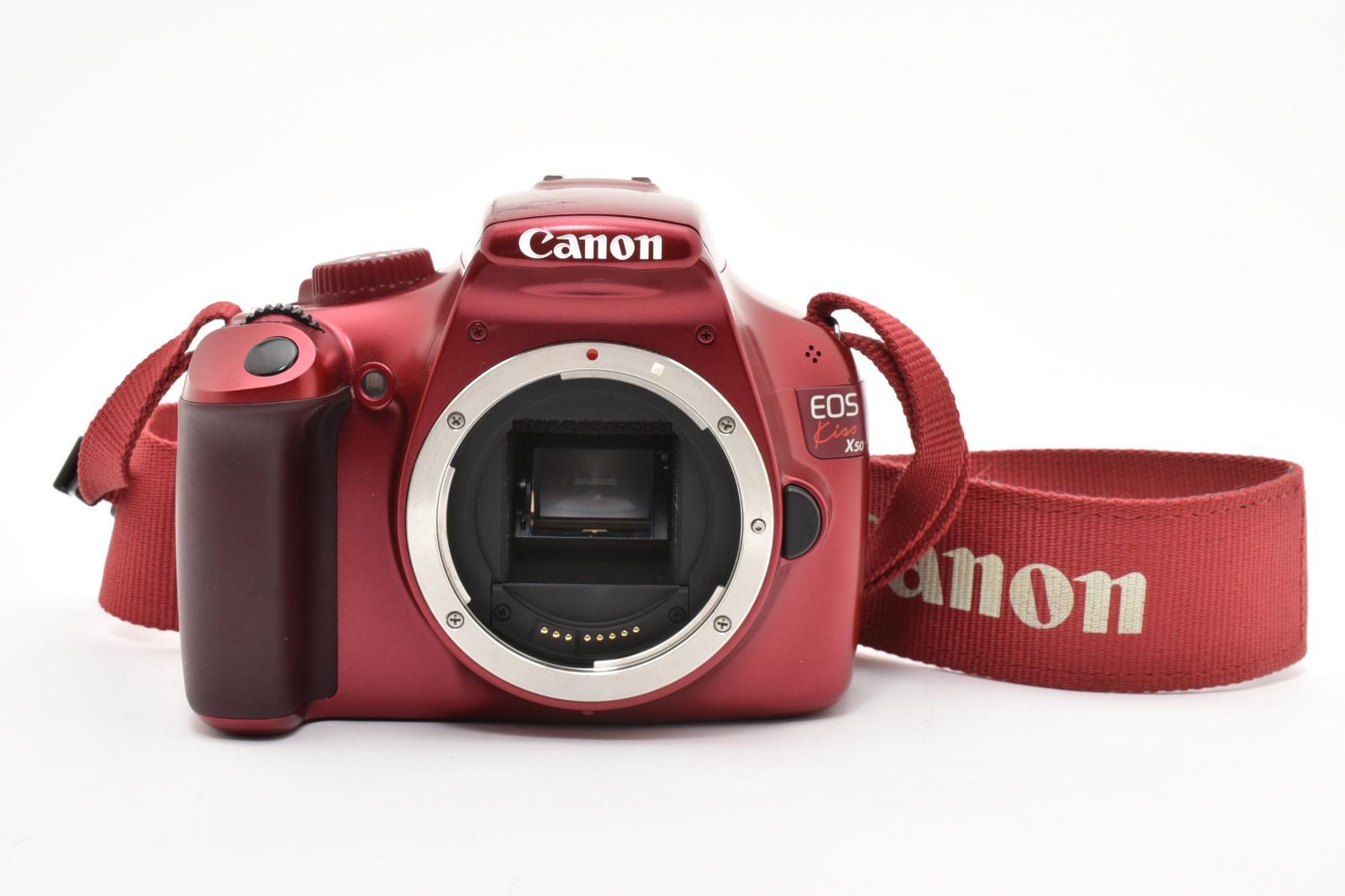 キヤノン CANON EOS KISS X50 レッド ボディ☆ショット回数6500回