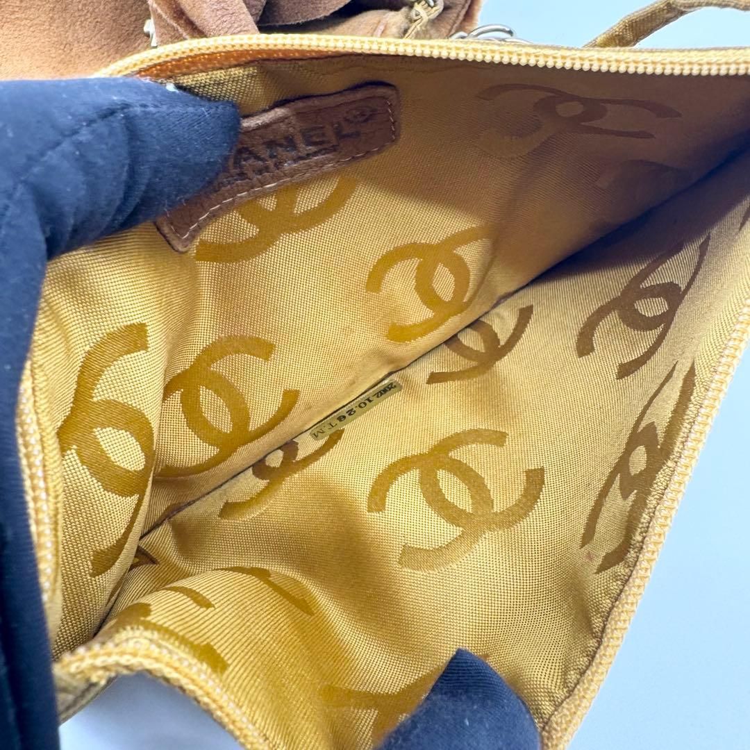 美品】CHANEL シャネル チェーン ショルダーバッグ ムートン ブラウン