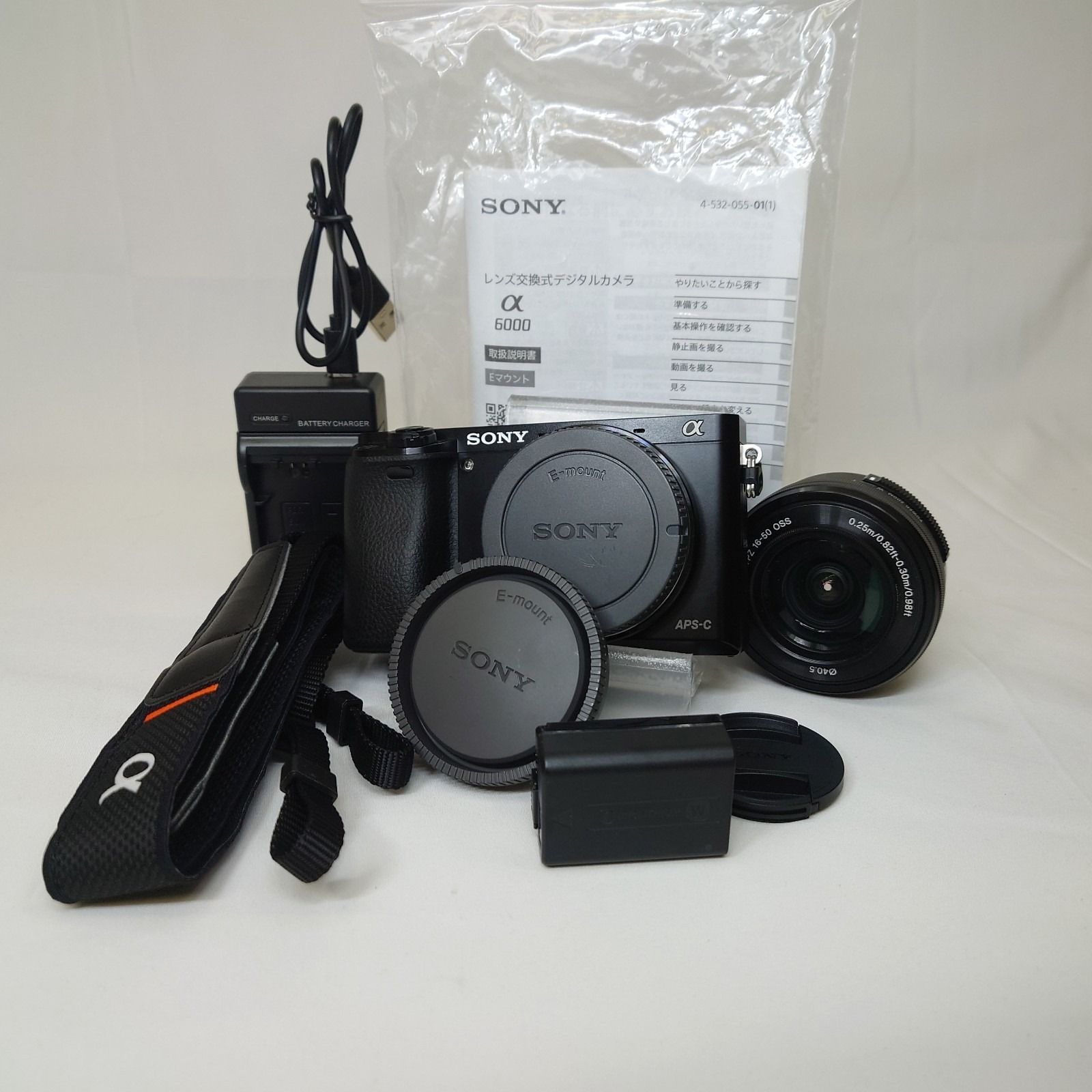 シャッター数2,774 SONY ILCE-6000 α6000 SELP1650 ソニー 動作品　美品 レンズ付き