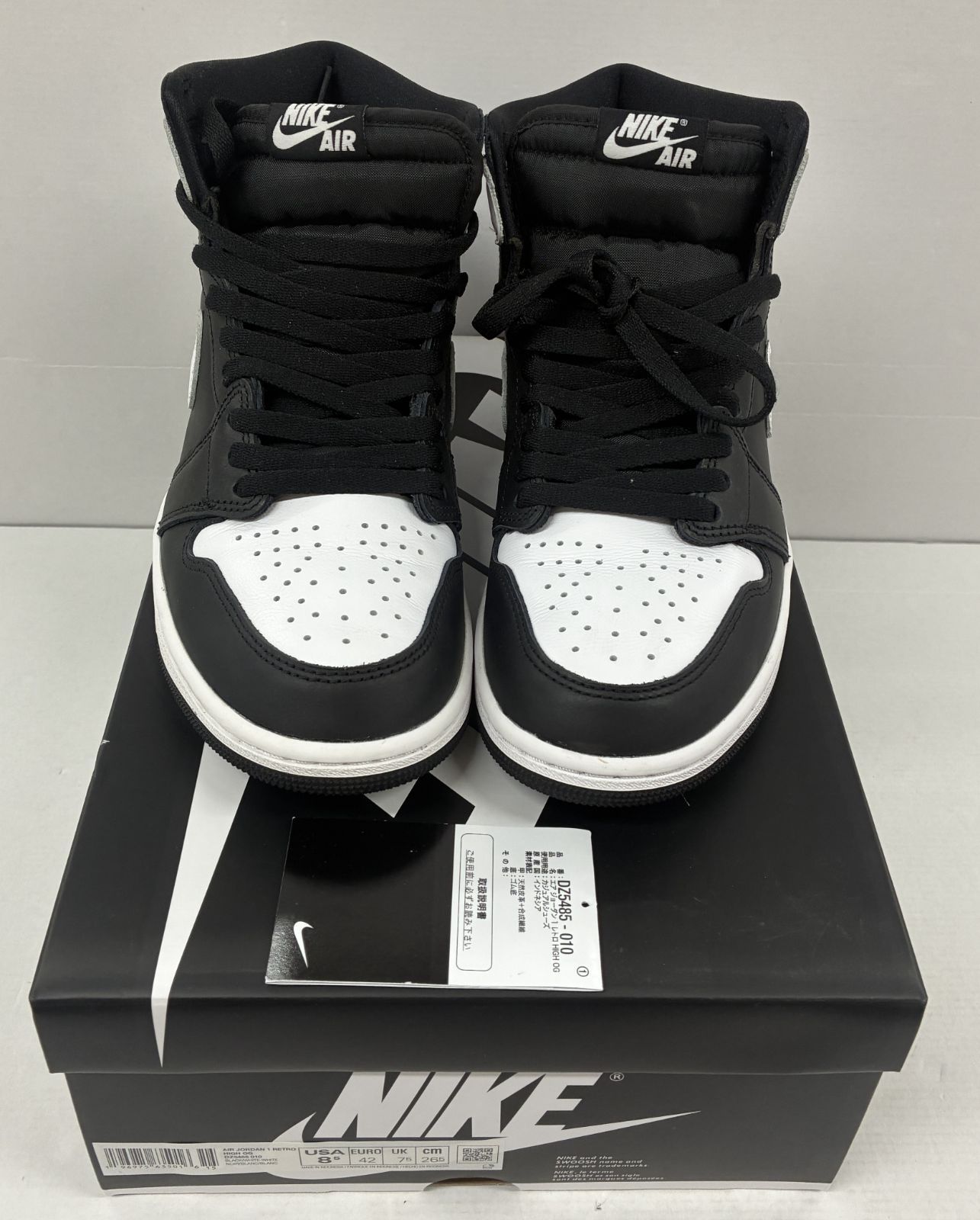 中古 Nike Air Jordan 1 Retro High OG Black White 26.5㎝ ナイキ 