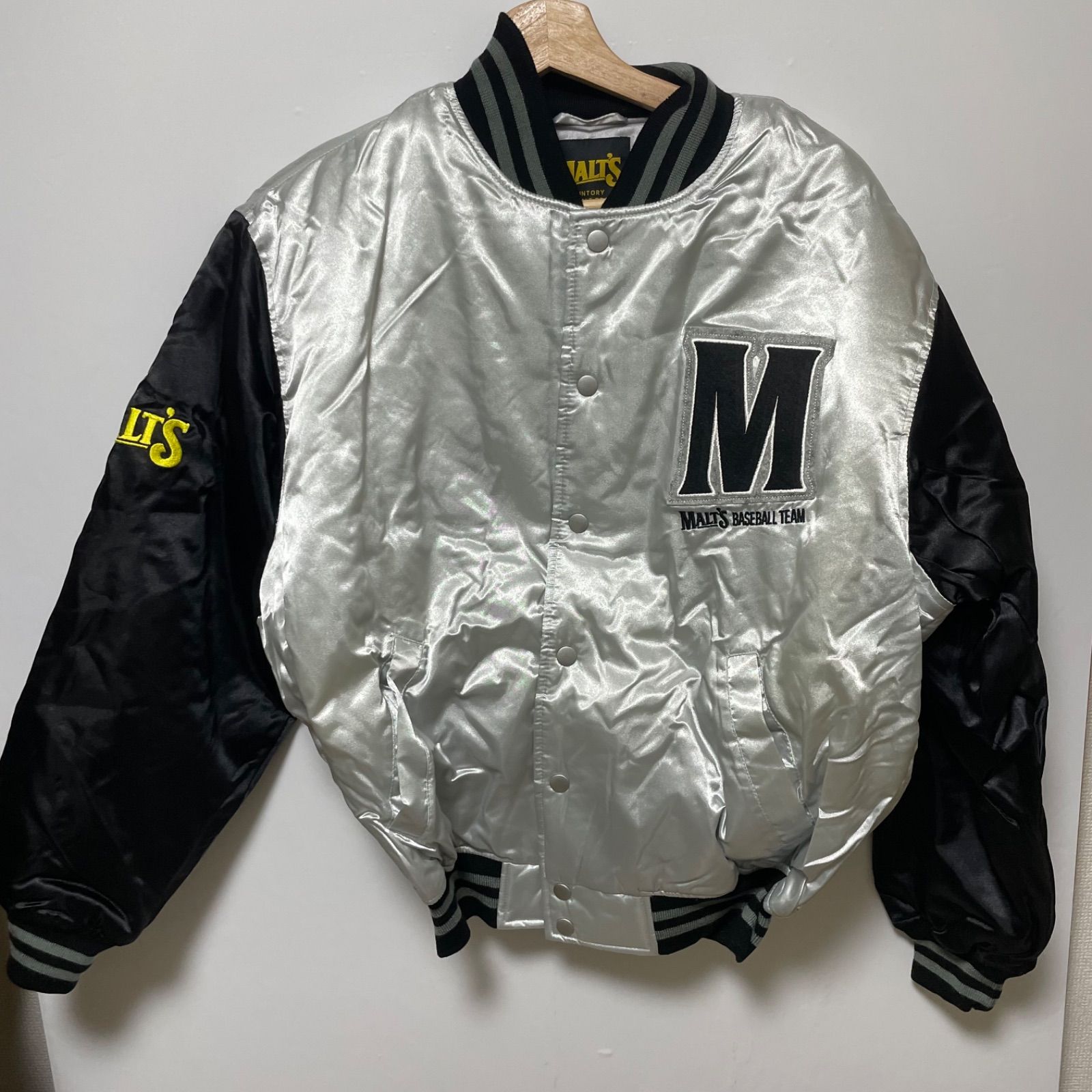 新品未使用 98年製 サントリー モルツ スタジャン M シルバー 黒 