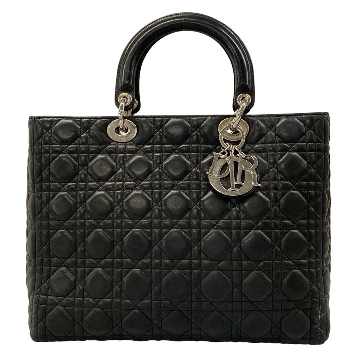 DIOR/ChristianDior(ディオール/クリスチャンディオール) ハンドバッグ レディディオールラージバッグ 黒 レザー