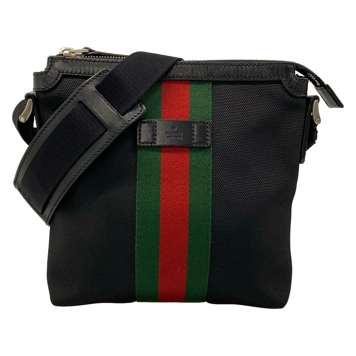 GUCCI(グッチ) ショルダーバッグ シェリー(ウェブ) 631195 黒 レザー