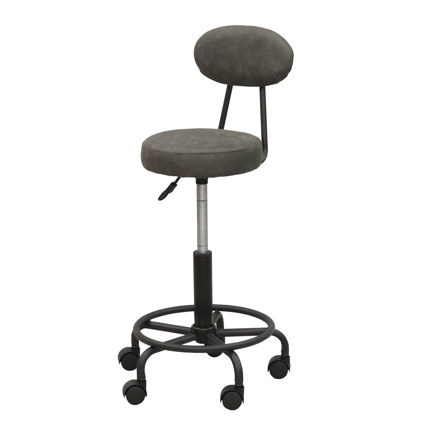 エイアイテック(AITECH) 昇降式 キャスターチェア 背もたれ付き 座面高52?68cm ミニ 丸椅子 スツール ネイル サロン カウンター キッチン 事務椅子 PC 省スペース コンパクト 軽量 クッション 座面高52cm 座面高68cm 高さ調節 回転