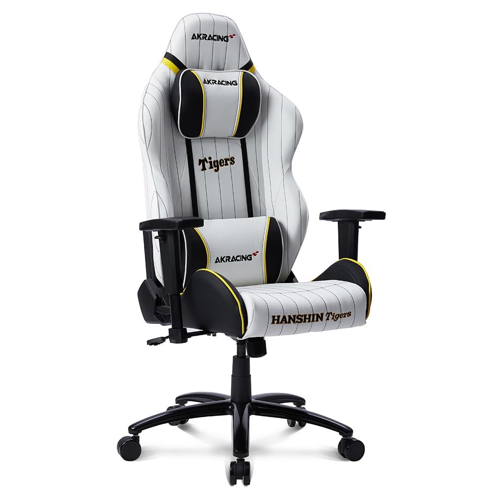 AKRacing ゲーミングチェア デスクチェア 阪神タイガースチェア HANSHIN Tigers コラボモデル 高耐久PUレザー 180度リクライニング 在宅 リモート
