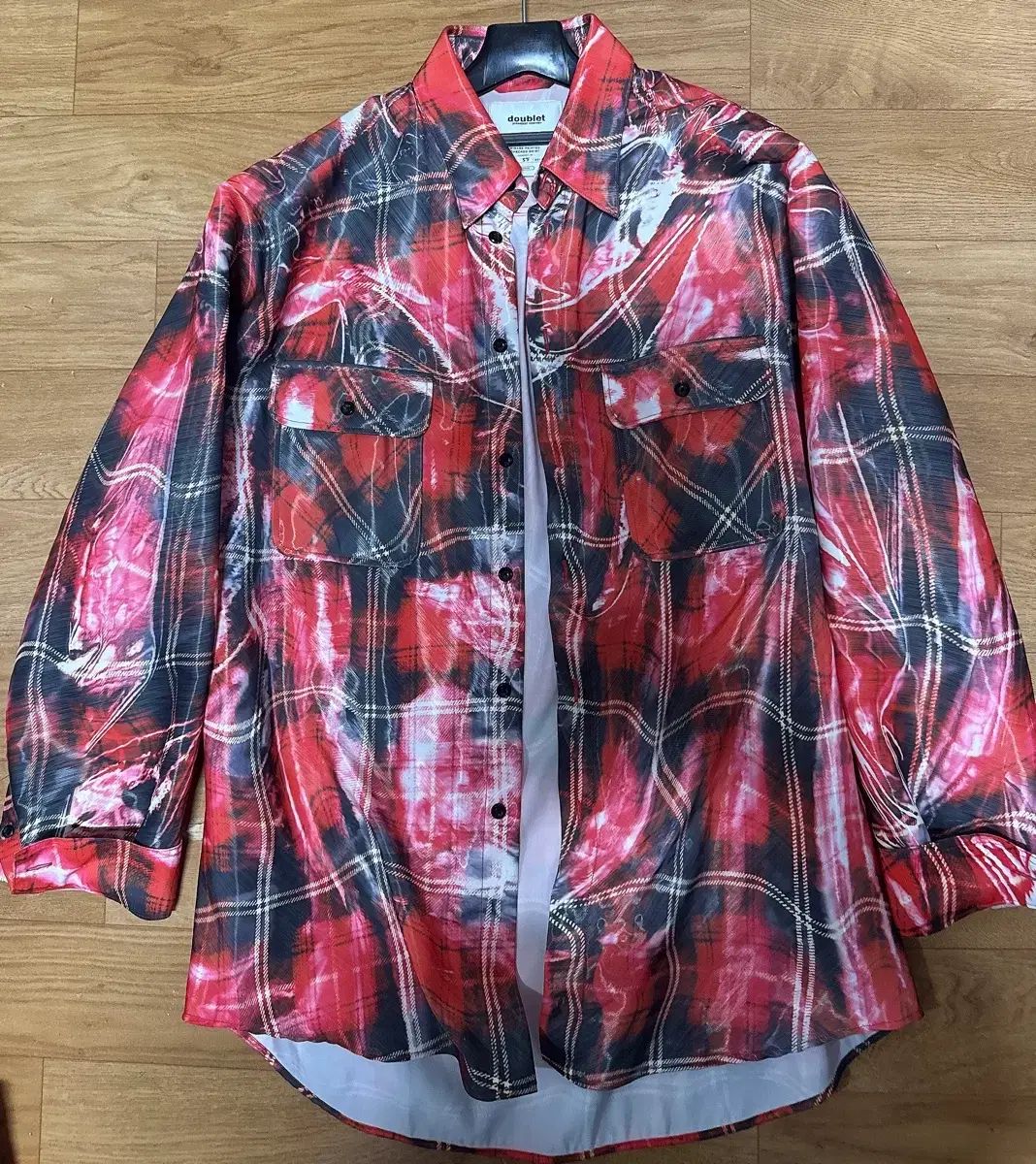 doublet レッド CHECKシャツ