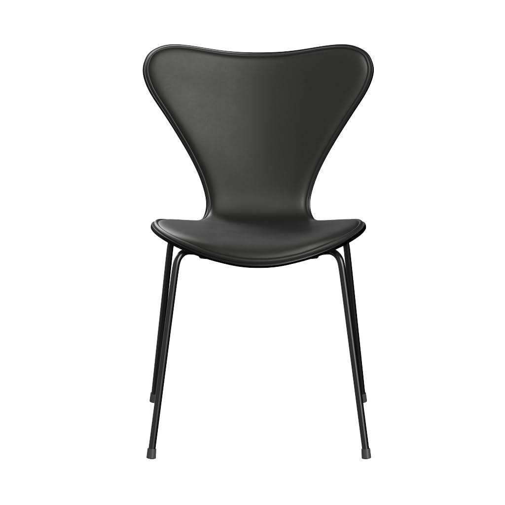 フリッツ・ハンセン 【日本正規品】 セブンチェア BK粉体塗装 43cm フロントパディング/カラードアッシュ：ブラック/エッセンシャルレザー：ブラック SERIES 7-3107