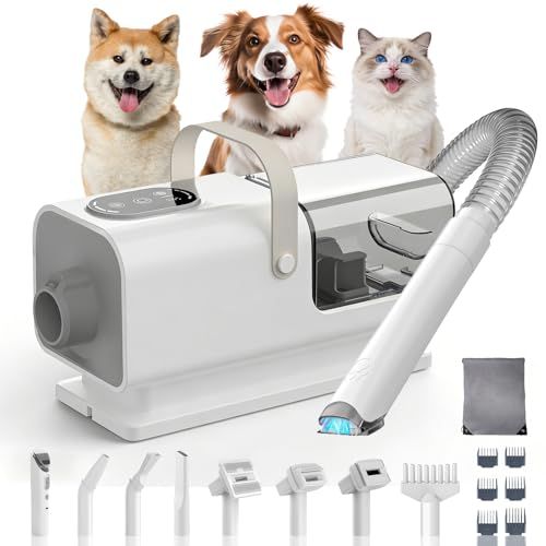 【2025最新登場・万能型】犬用バリカン ペット用バリカン【業界初！グルーミング・トリミング・掃除機・ドライヤー機能を一体化】 猫美容器 ペットグルーミングセット 超強力吸引 温風＆送風 冬夏季節対応 3段階強度調整 3段階温度調節 多機能グルーミングキッkk