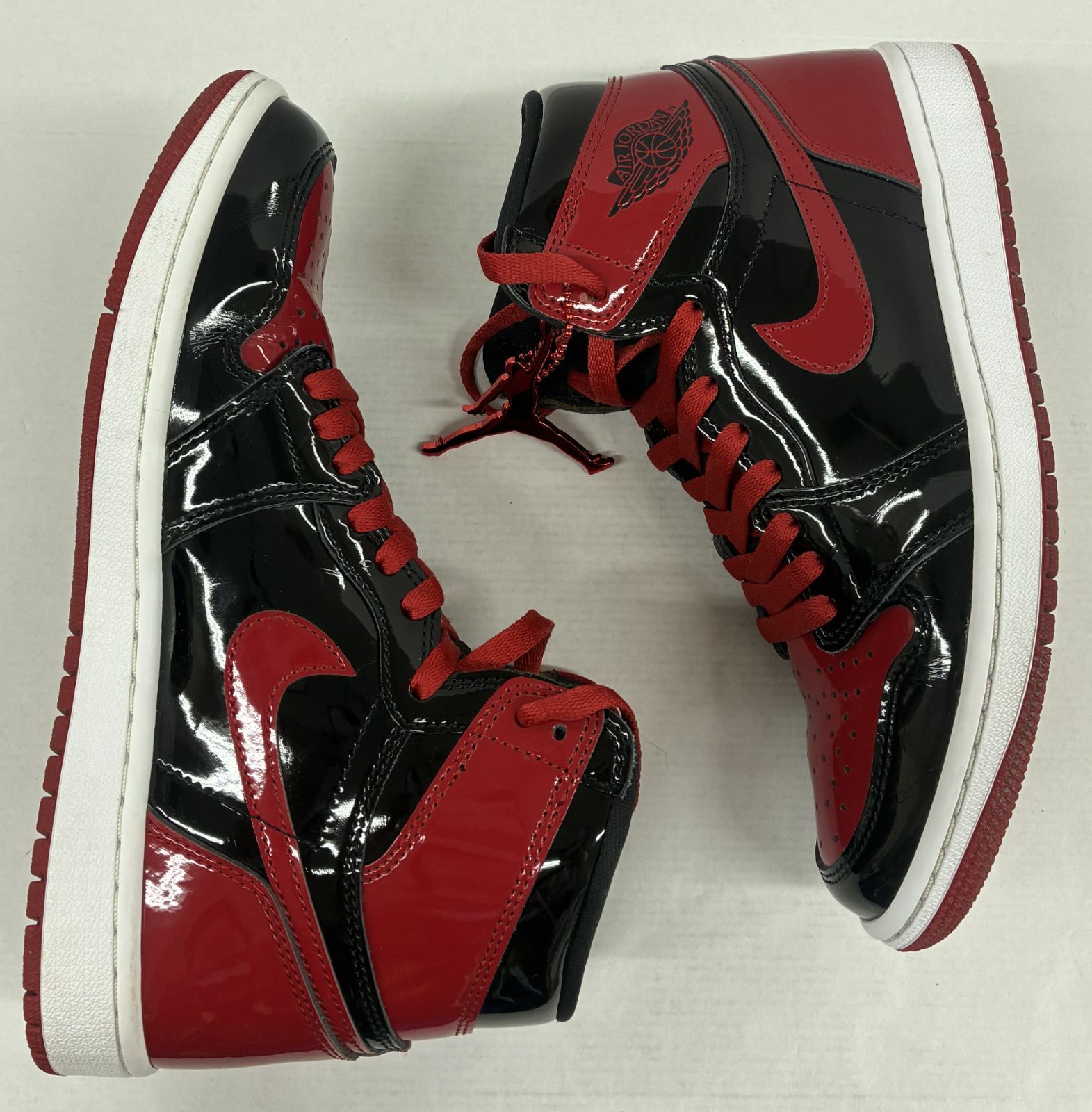 中古 Nike Air Jordan 1 High OG Patent Bred 25.5cm ナイキ エア