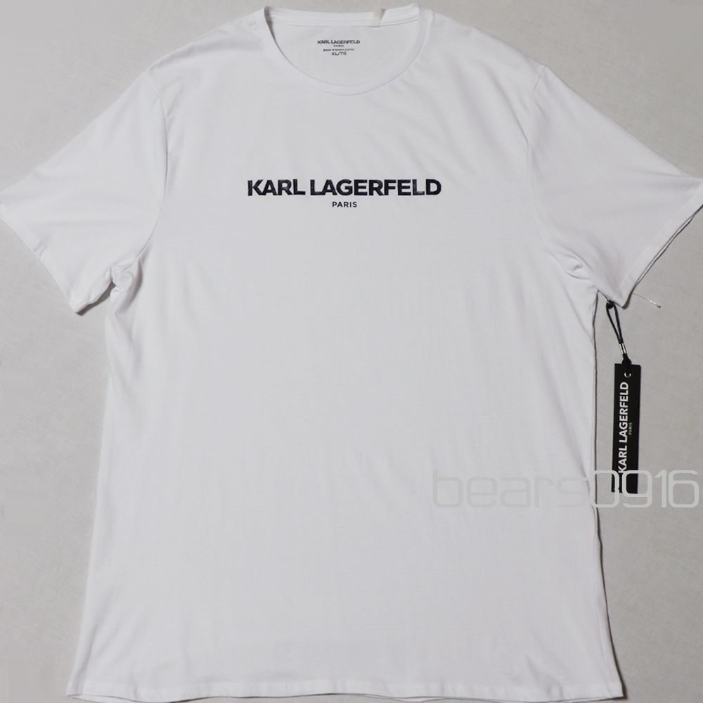 カールラガーフェルド Tシャツ メンズ XL XXL タグ付き 新品 未使用 ブランド ロゴ 白 ホワイト オーバーサイズ インポート ハイブランド 半袖 オーバーサイズ アメリカ購入