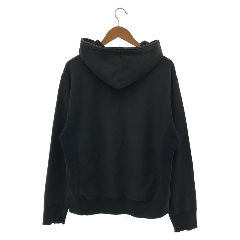 中古】90s Supreme ロゴパーカー サイズXL USA製 ブラック ※袖破れ[19 