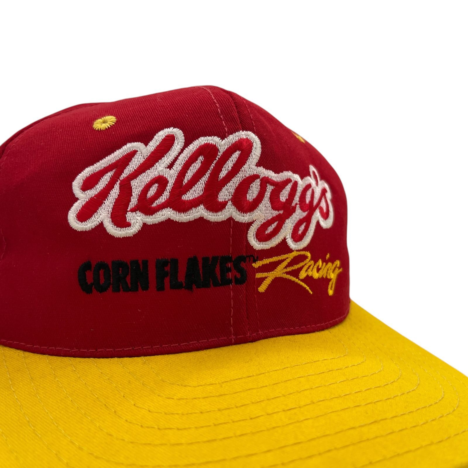 【キャップ/帽子】90s USA製 Kellogg's CORN FLAKES（ケロッグ）NASCAR ナスカー ビンテージ キャップ US製 アメリカ製 Made in USA