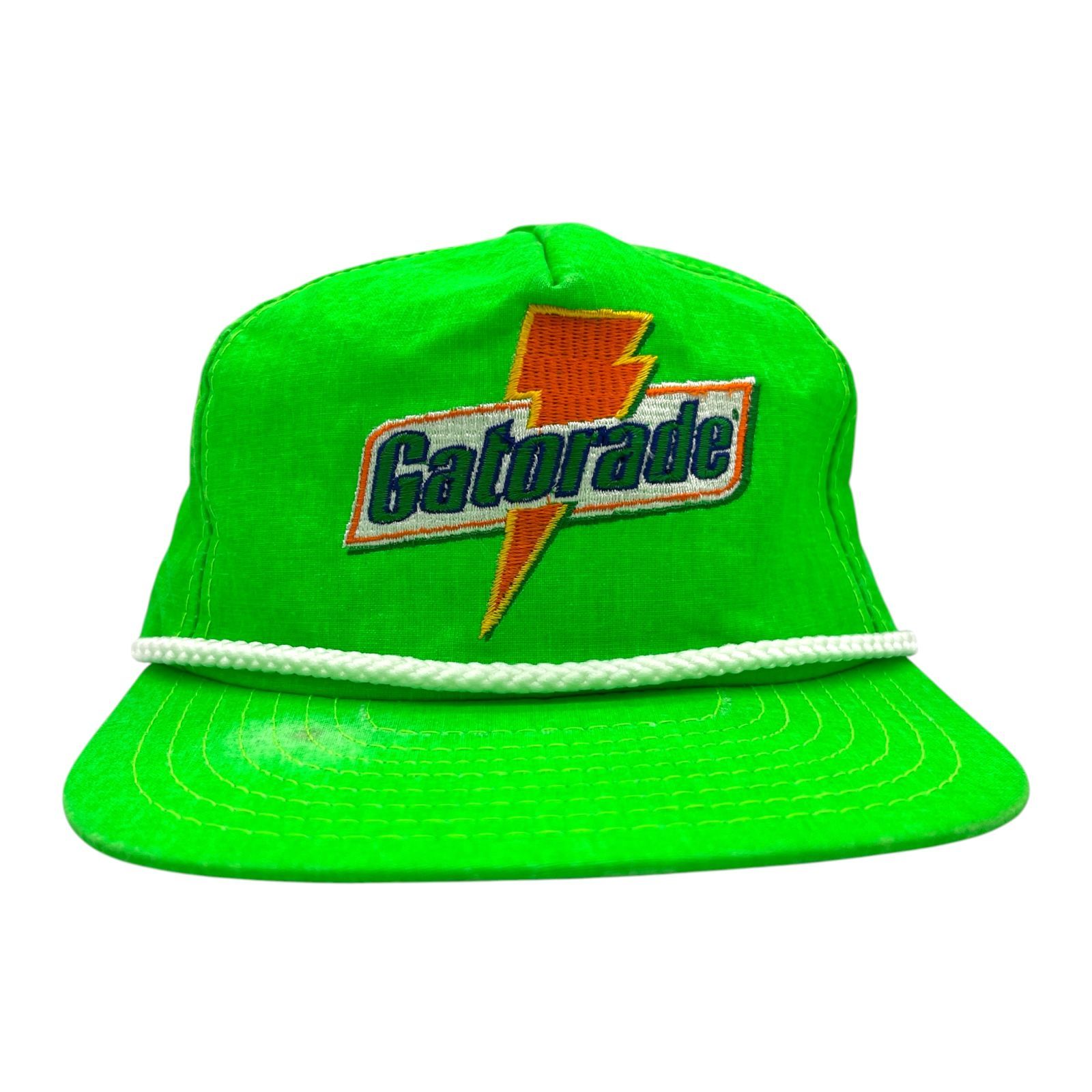 【キャップ/帽子】90s USA製 Gatorade（ゲータレード）ビンテージ トラッカーキャップ ワッペン 刺繍 オレンジ 橙 ホワイト 白 グリーン 緑