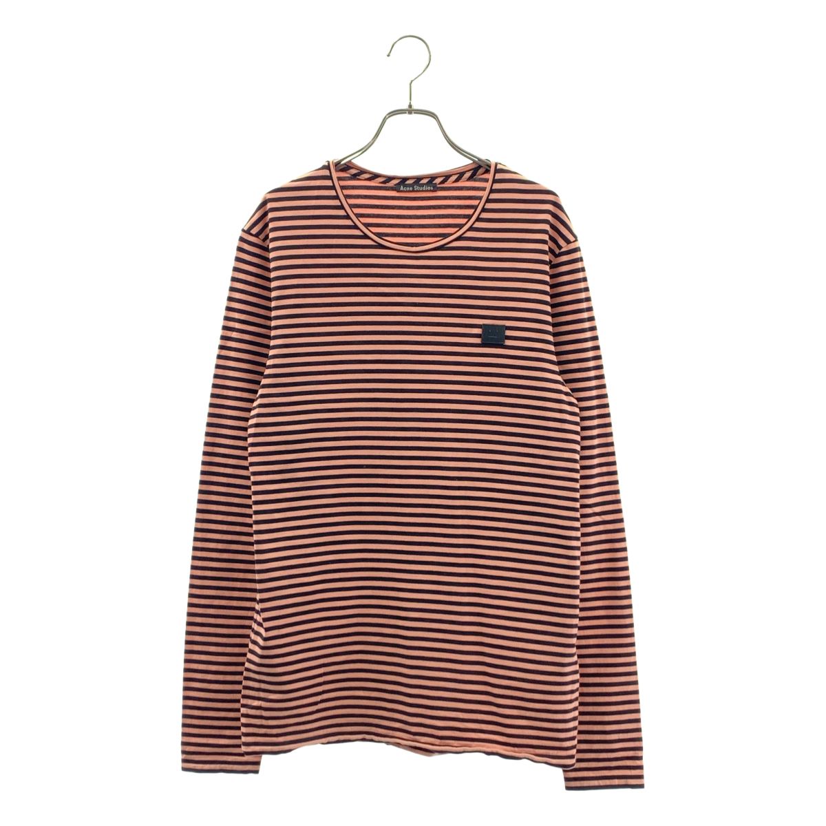 Acne Studios / アクネストゥディオズ | NAPA L FACEPAW17 コットン ボーダー カットソー | M | ピンク/ブラック | メンズ