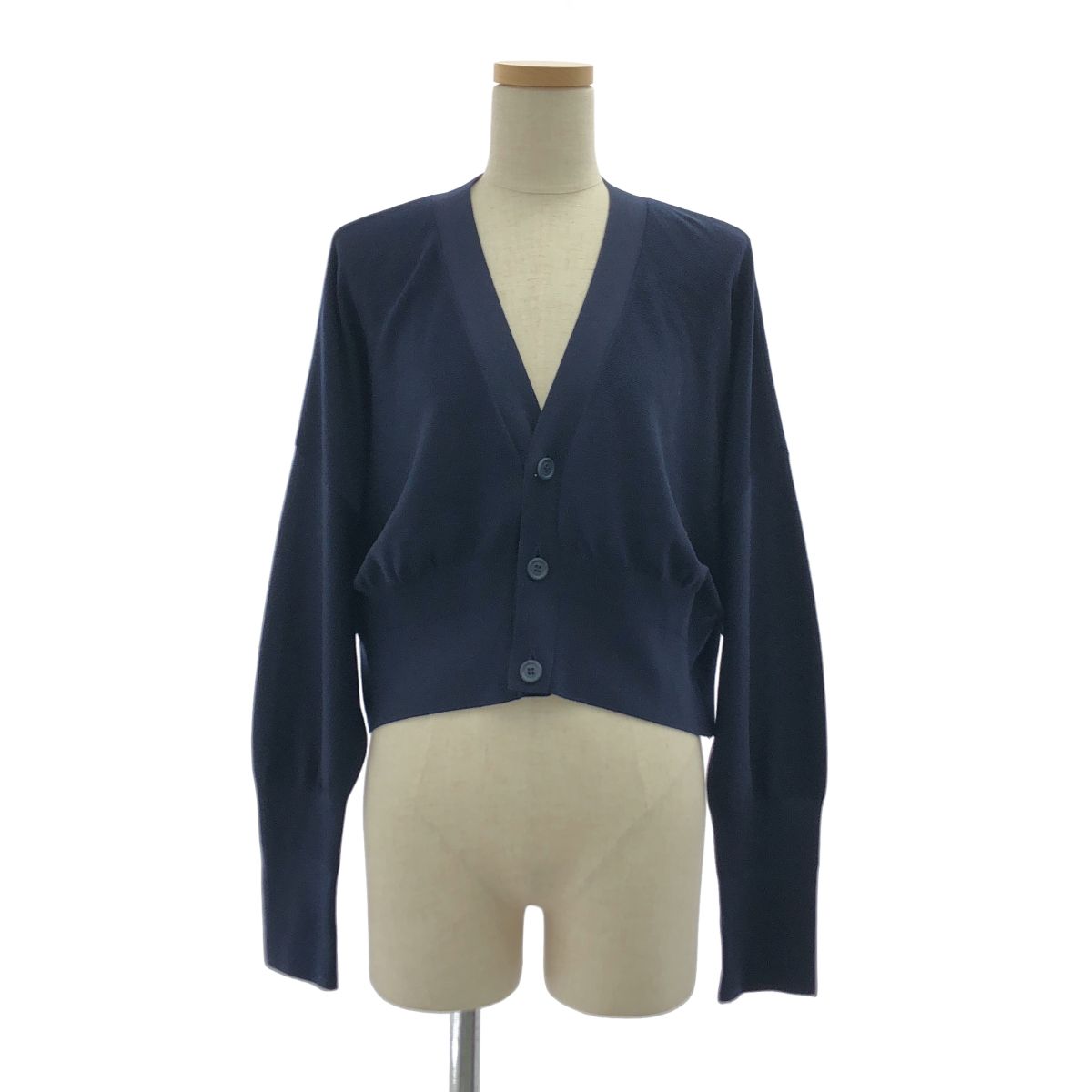 【美品】 CFCL / シーエフシーエル | 2024SS | BS GARTER CROPPED CARDIGAN カーディガン | F | ネイビー | レディース