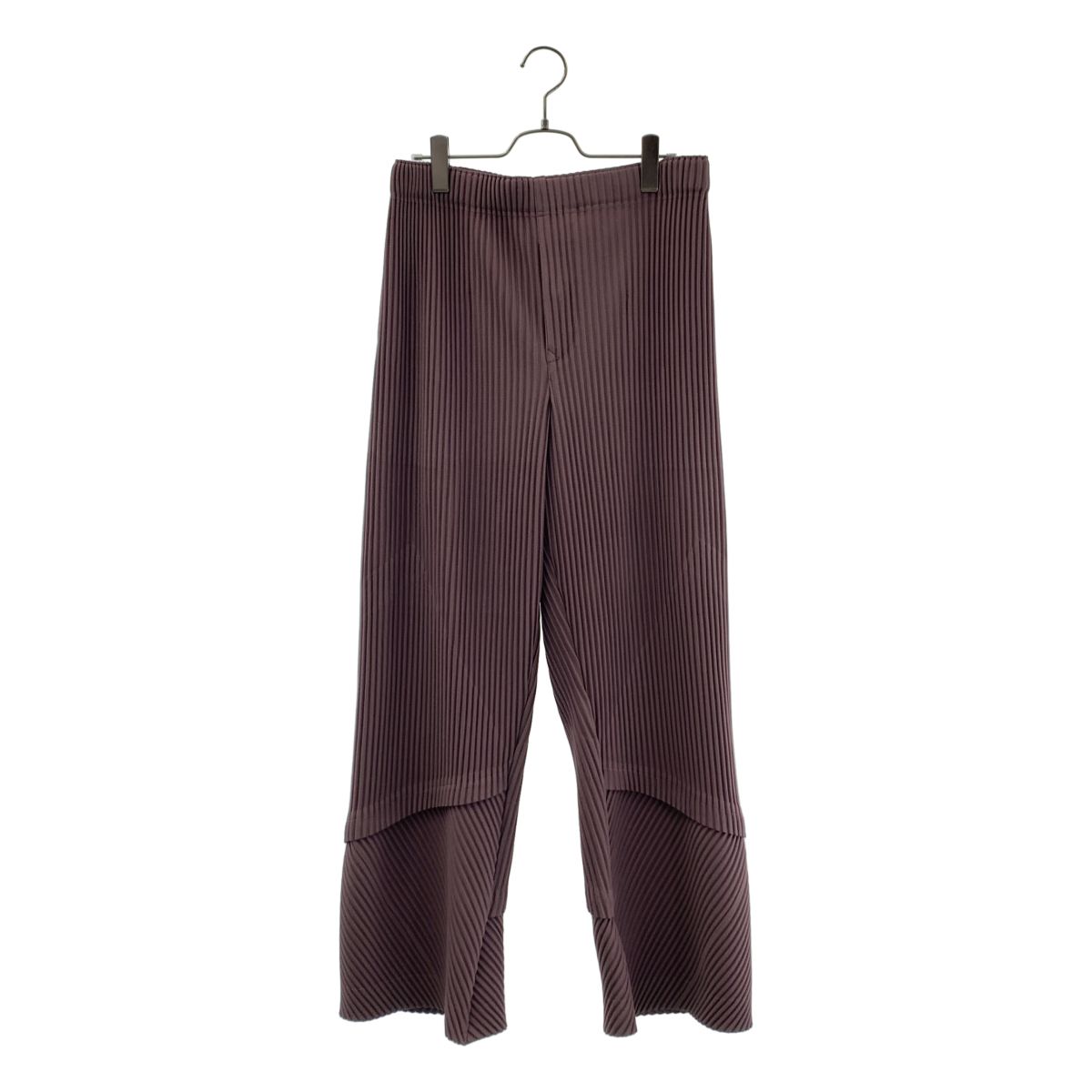 【美品】 HOMME PLISSE ISSEY MIYAKE / オムプリッセイッセイミヤケ | AERIAL プリーツ 切替 ワイドパンツ | パープル | メンズ