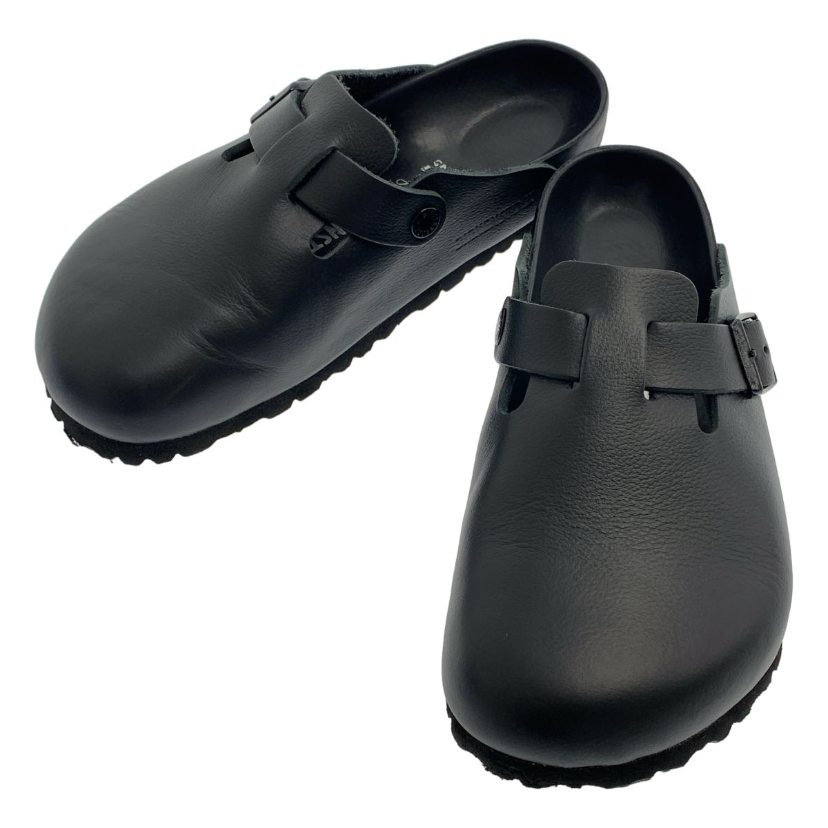【美品】 BIRKENSTOCK / ビルケンシュトック | Boston ボストン エクスクイジット ナチュラルレザー サンダル | 24.5 | ブラック | レディース