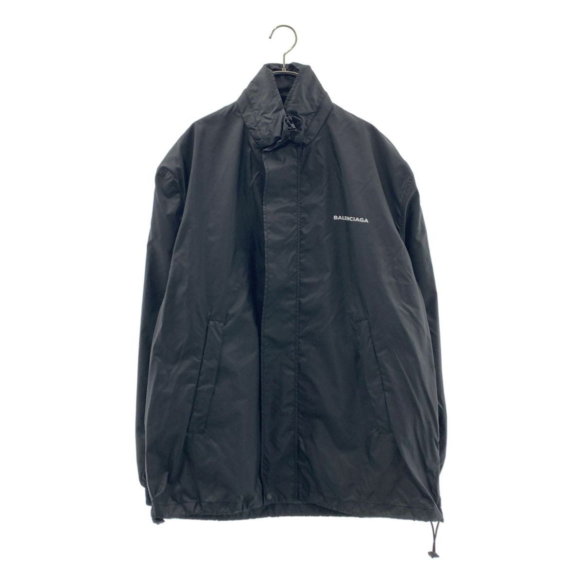 【美品】 BALENCIAGA / バレンシアガ | BOXY WIND BREAKER / ロゴ ボクシーウィンドブレーカー ジャケット | M | ブラック | メンズ