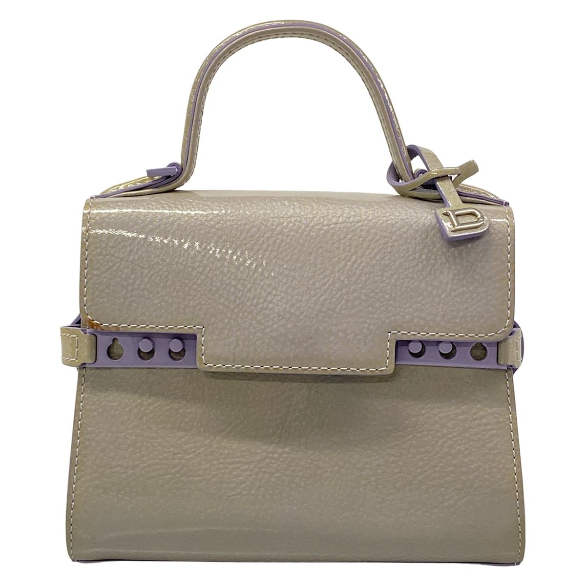 DELVAUX(デルボー) ハンドバッグ タンペートMM グレー×パープル ミニバッグ レザー