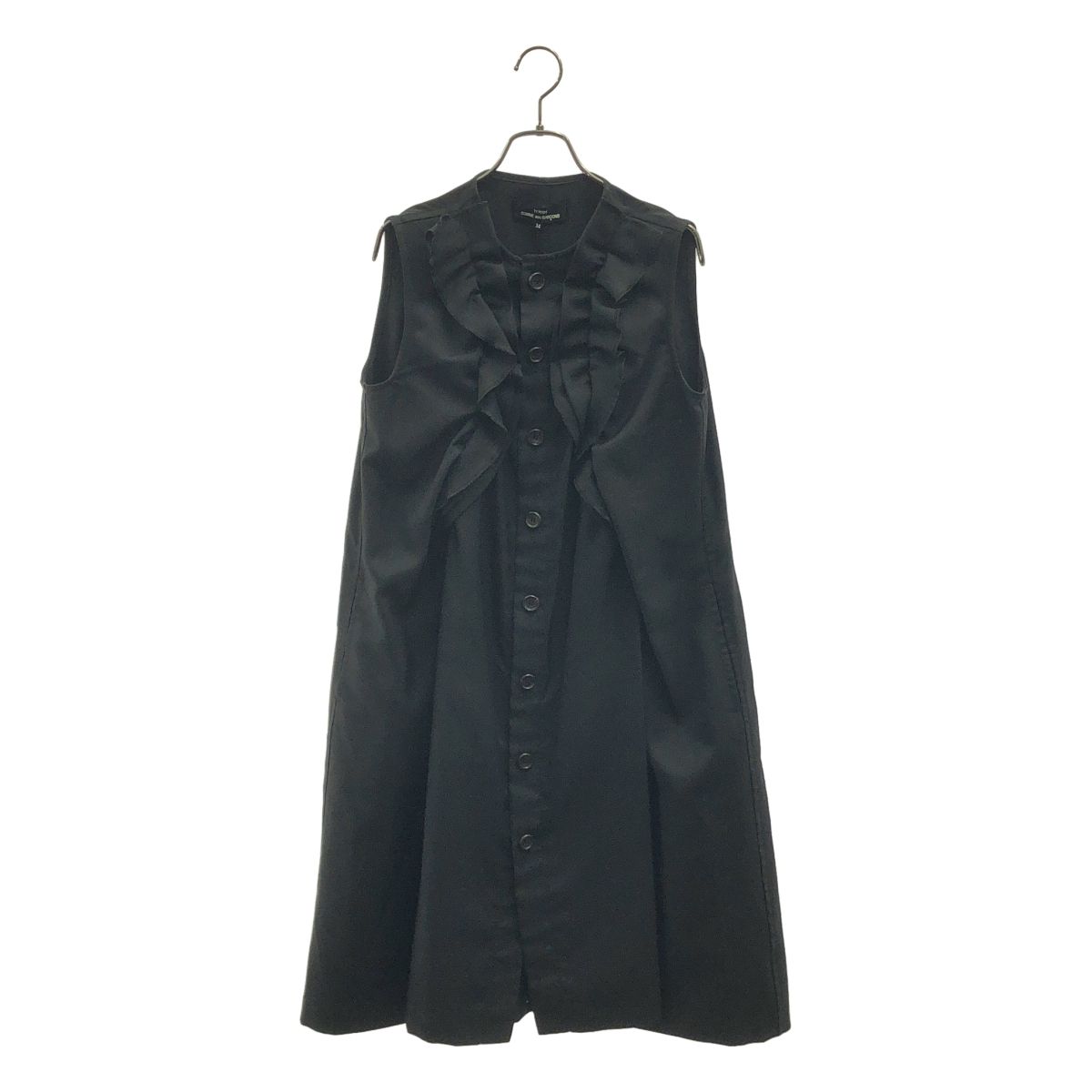 tricot COMME des GARCONS / トリココムデギャルソン | 2016SS | ポリエステル フリルドッキング ノースリーブ ワンピース | M | ブラック | レディース