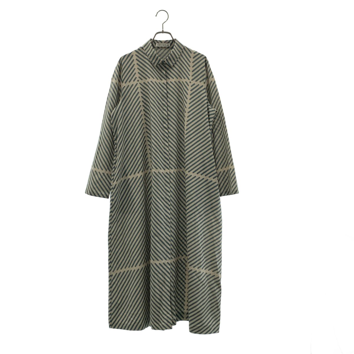 【美品】 mina perhonen / ミナペルホネン | 2026SS | stick slash / コットン シルク 総柄 シャツ ワンピース | 40 | beige | レディース