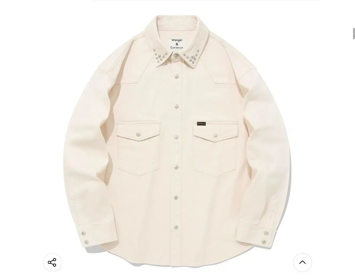 COVERNAT X WRANGLER カラ スタッズ デニムシャツ アイボリー
