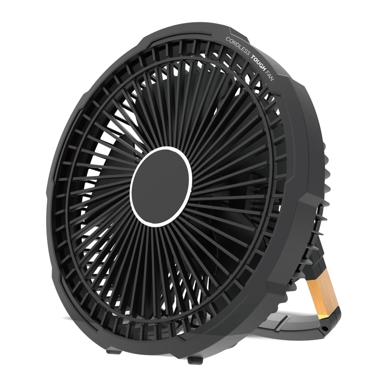 トップランド 卓上扇風機 コードレス タフ FAN [ ホーム & アウトドア ] 防水 ラバーボディ 3電源対応 (AC + USB + リチウム内臓電池 3000mAh) 風量調節3段階 多目的スタンド ブラック SF-TF10BKts