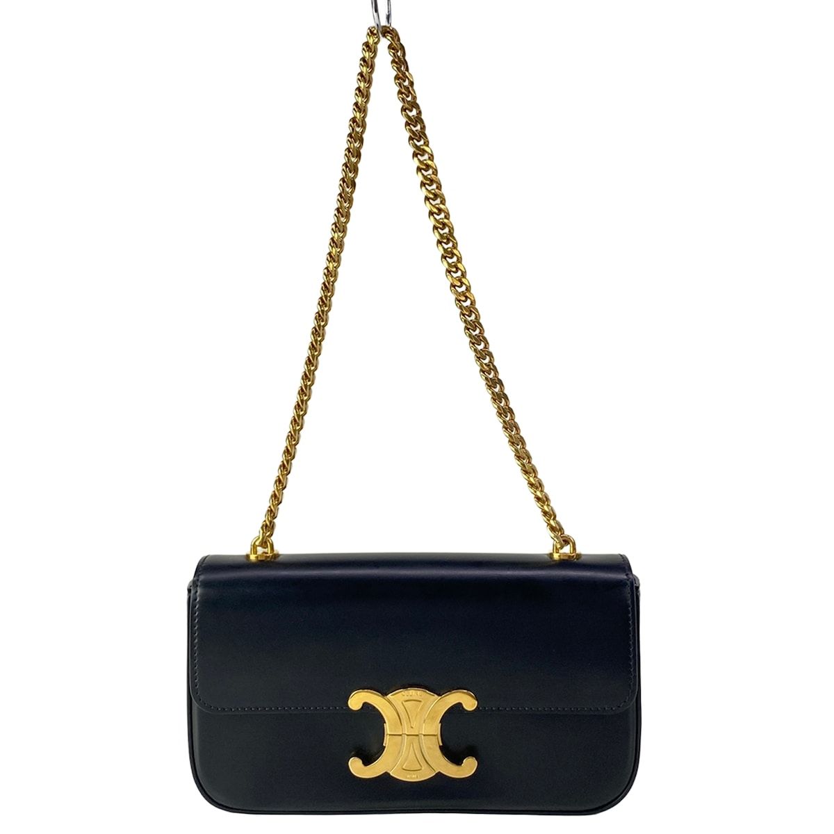 CELINE(セリーヌ) ショルダーバッグ トリオンフクロード 黒×ゴールド レザー