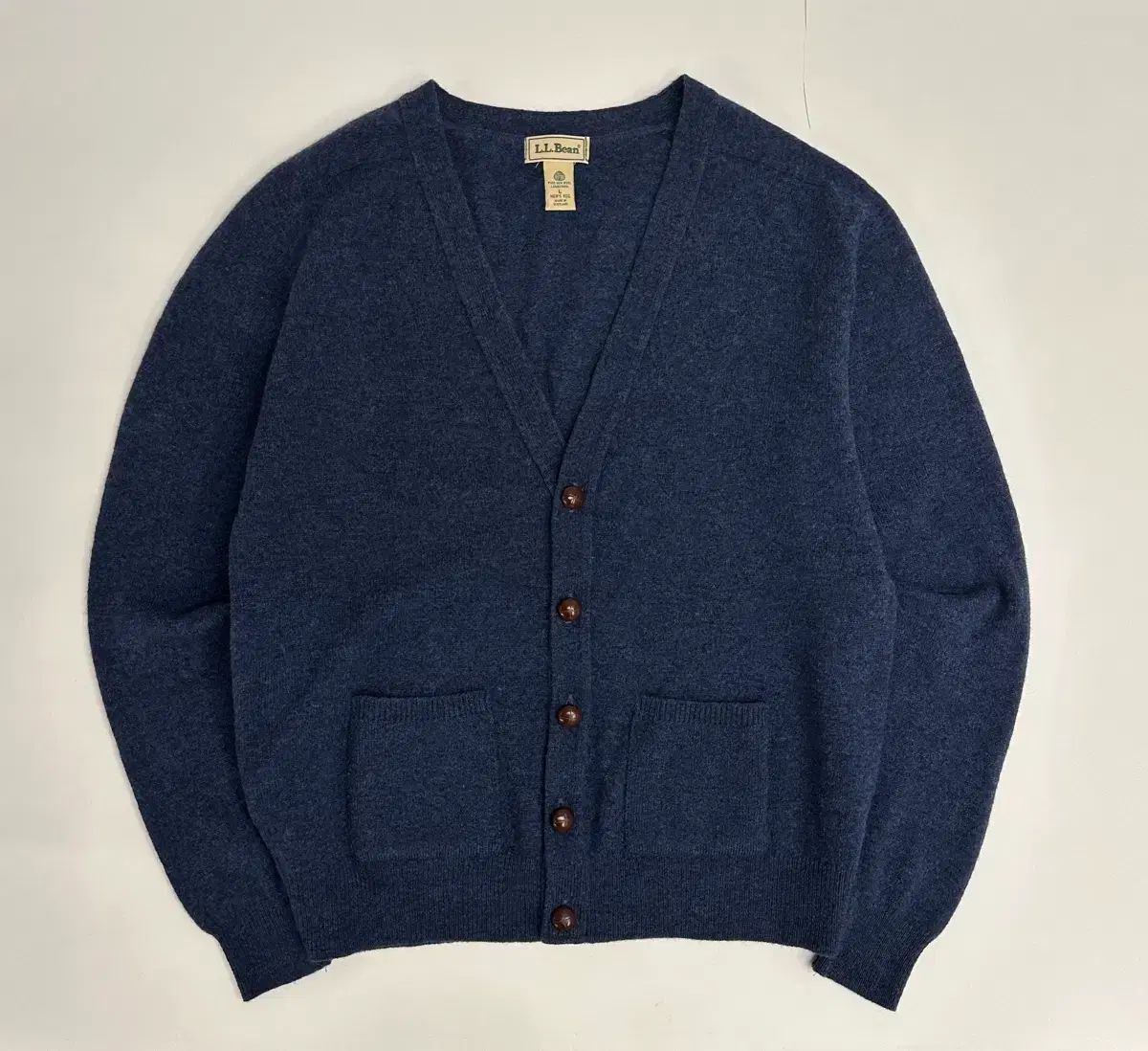 L.L.Bean エルエルビーン ラムウール ニット カーディガン ディープネイビー (L)