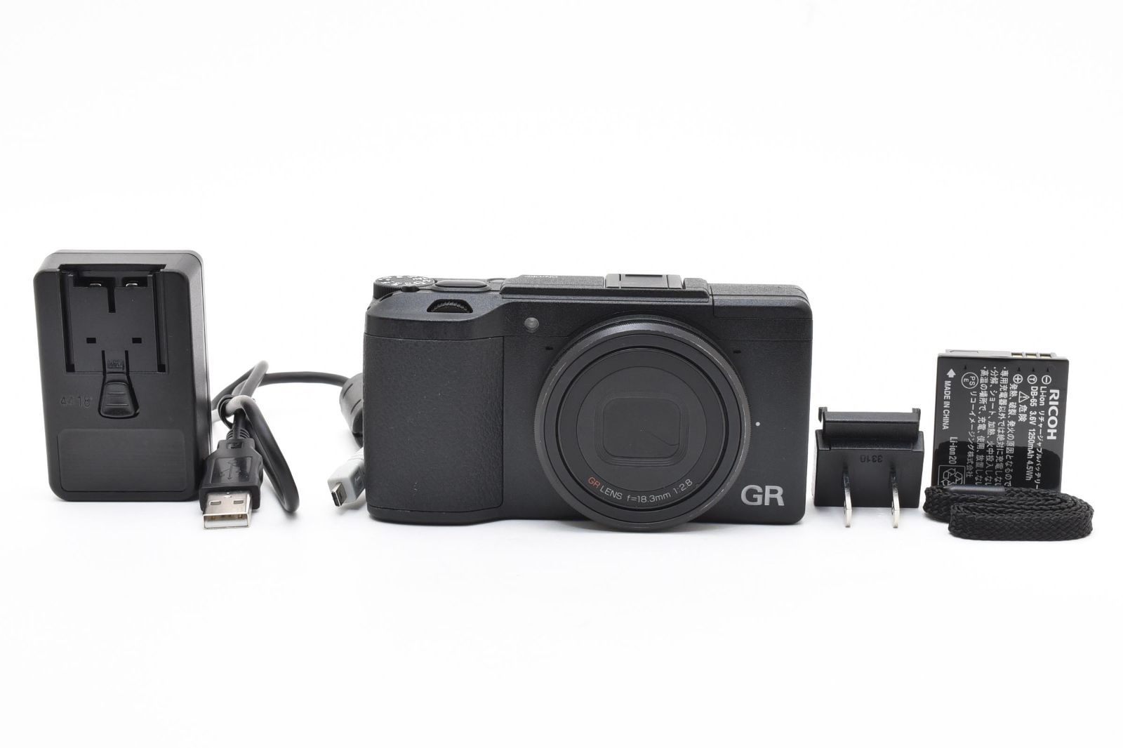 【美品】 Ricoh GR 　バッテリー、メモリー付 332ショット!! ☆極上☆ リコー RICOH GR II GR2《ショット数1回・バッテリー・充電器