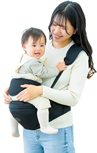 ヒップシート 抱っこ紐 【保育士&小児科医W推薦】 肩紐有り 補助ベルト有り ベビーシート 収納 ベビーキャリア 赤ちゃん 20kg 【極厚腰クッション】 軽量 メッシュ ラウチェ 日本語説明書付き (ブラック)pms 169f50da