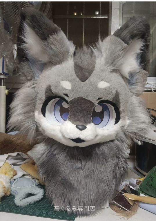 犬　猫　着ぐるみ ヘッド全頭　ヘッド ケモノ ファースーツ ぬいぐるみ コスプレ コスチューム Kurumi 一点物 C244