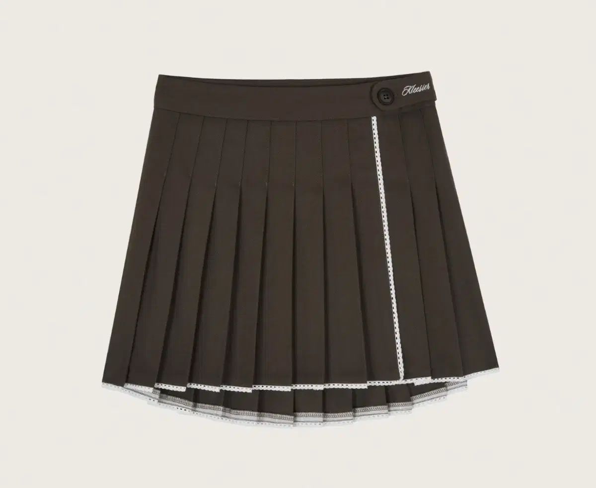 クリシアー Crepe lace pleated skirt Brownie