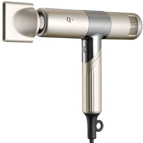 【新品】【早く眠りたい日もすぐ乾く】 Q+ クオリタス ドライヤー 速乾 ヘアドライヤー 大風量 軽量 コンパクト マイナスイオン マグネット式ノズル付き d77c8eb4