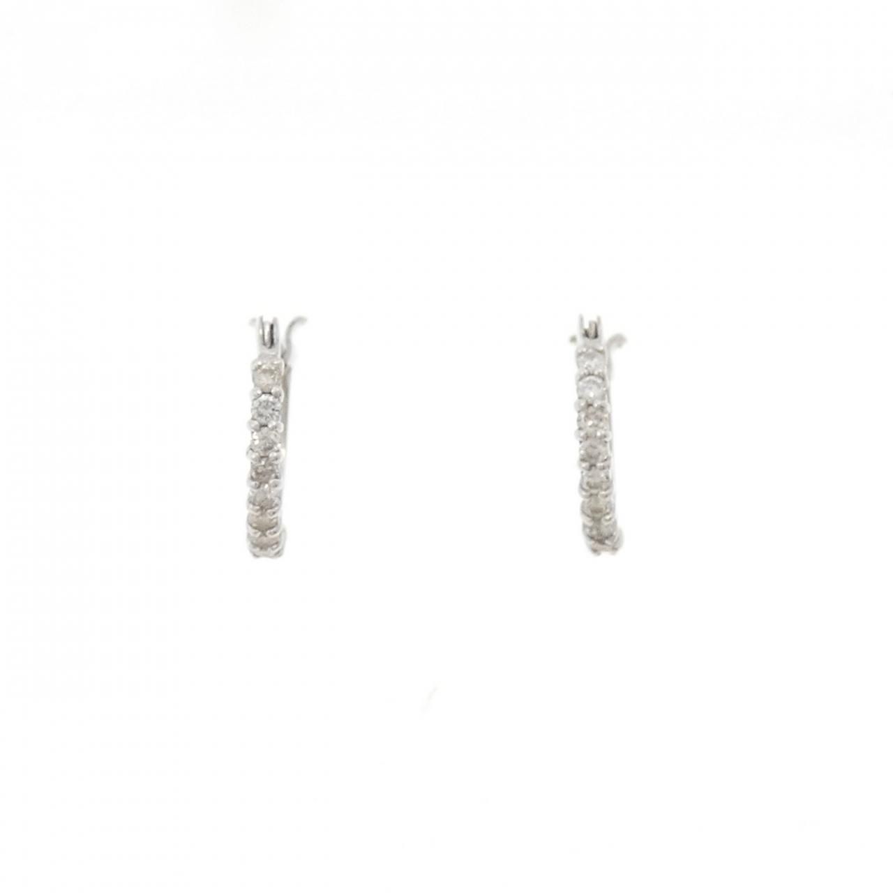 K18WG ダイヤモンド ピアス 0.16CT